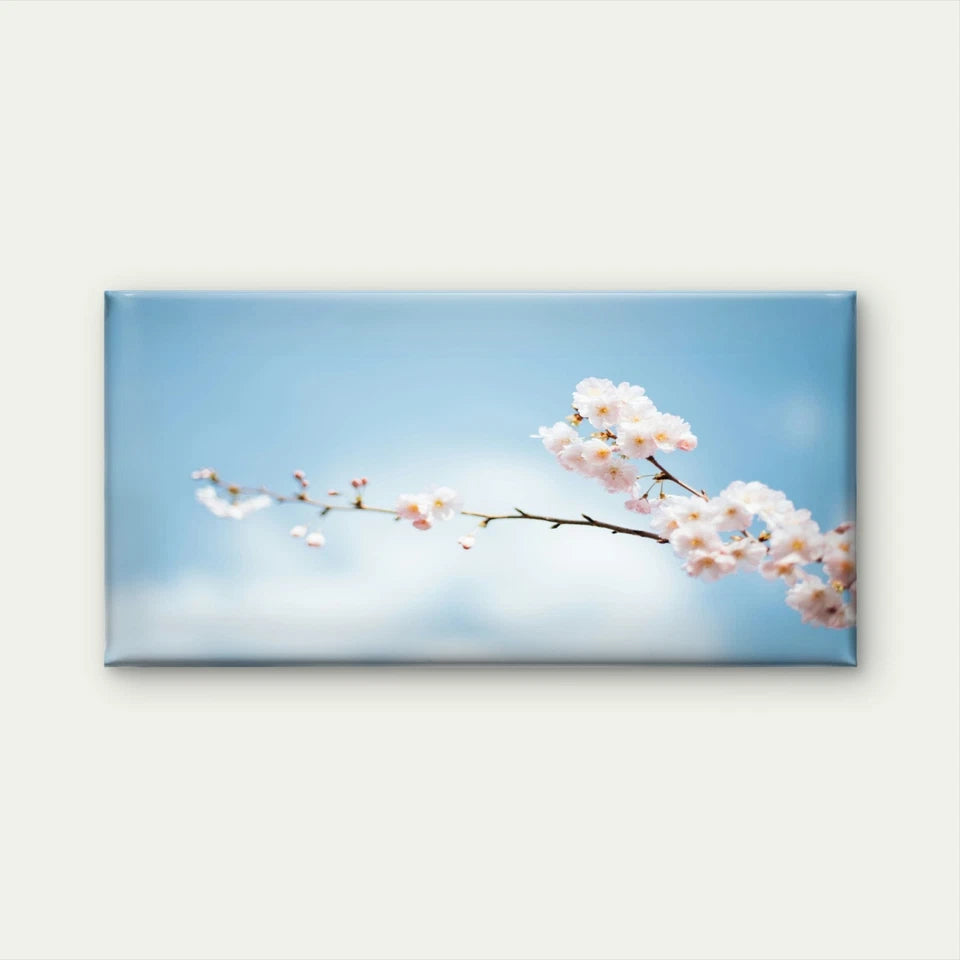 Cherry Blossom Sky View Wall Art Canvas Office Home Room Framed 120x60cm