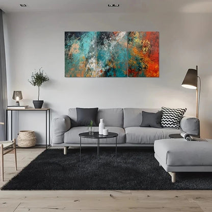 3pcs Abstract Colorful Vibrant Metal Print Ready to Hang Art - Bella Home Decor