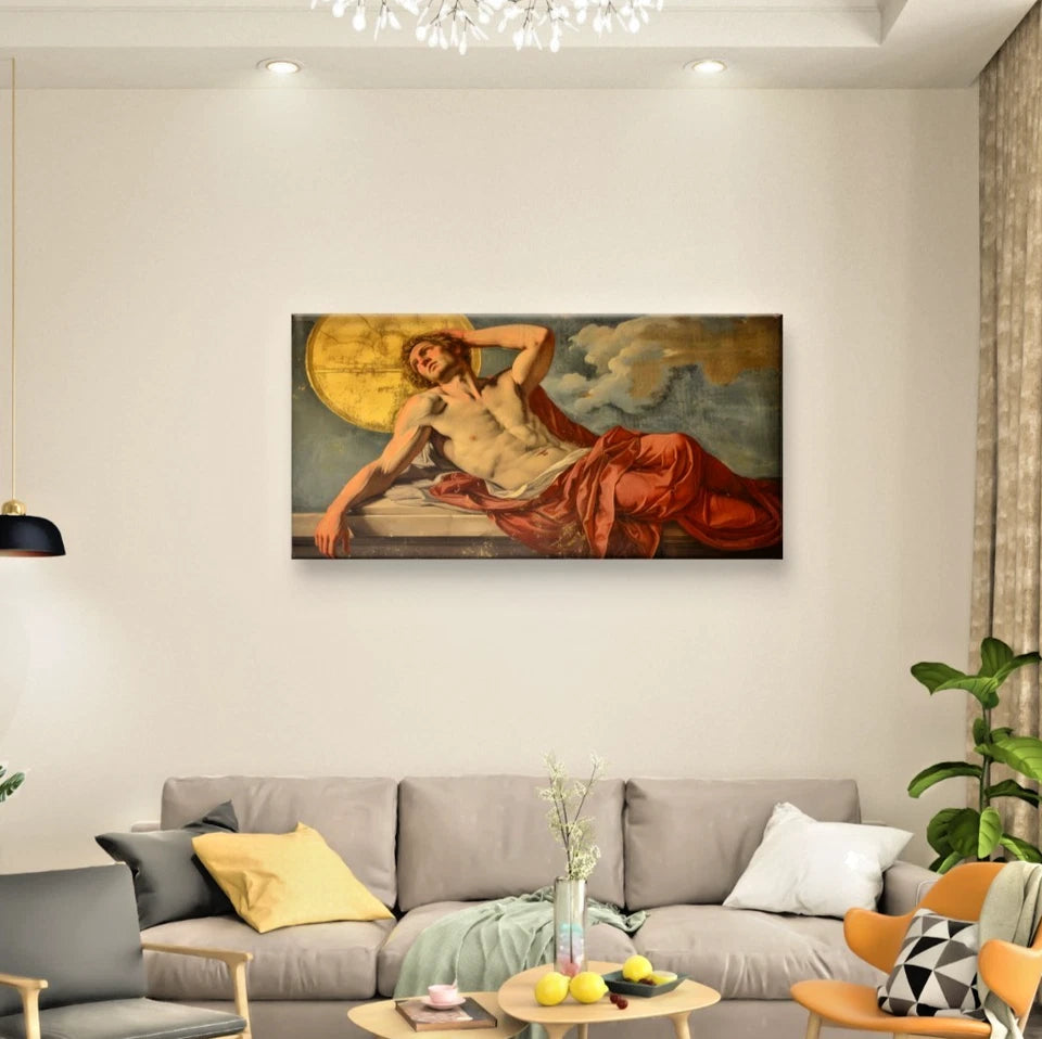 Classical Renaissance Male Figure Wall Art Canvas Office Home Framed 120x60cm