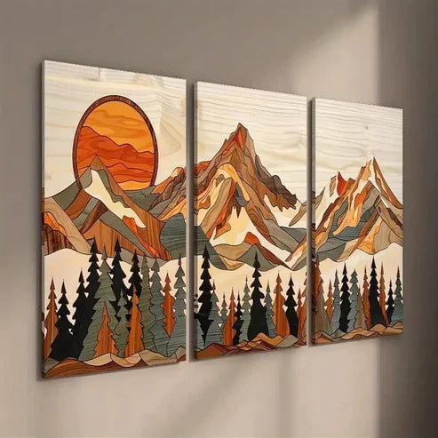 3pcs Rural Nature Trees Scenery Wall Art Set Canvas Unframed - High Quality Print 100% Australian Made Wall Canvas