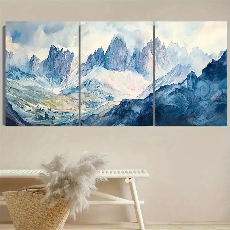 3pcs Dolomites Wall Art Set Canvas Framed 50x70cm - High Quality Print 100% Australian Made Wall Canvas Ready to Hang - Bella Home Decor