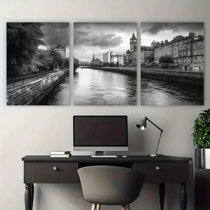 3pcs Black And White Painterly Perfect Wall Art Set Canvas Unframed - High Quality Print 100% Australian Made Wall Canvas - Bella Home Decor