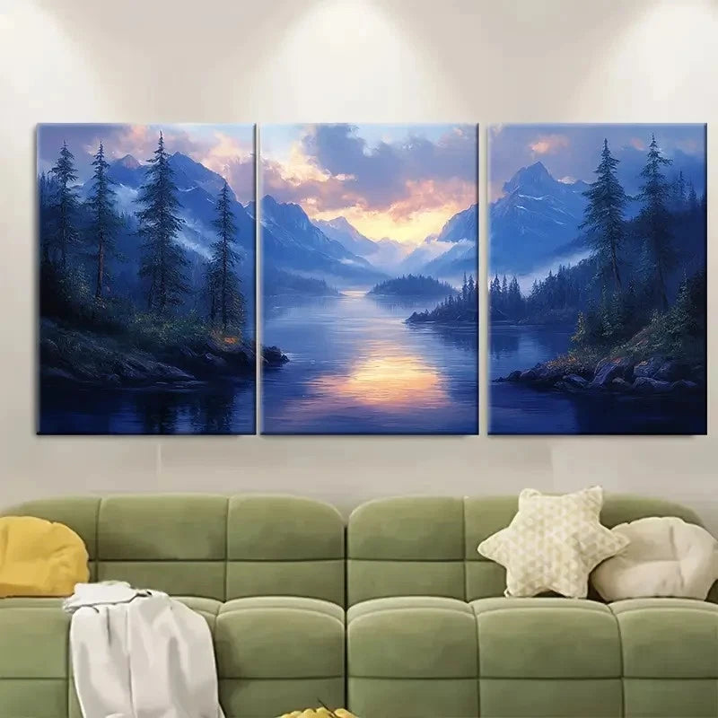 3pcs Columbia River Gorge Metal Print Ready to Hang Art - Bella Home Decor