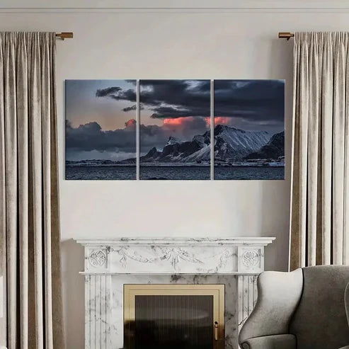 3pcs Volcano Mountain Natural landscape Wall Art Canvas Unframed - High Quality Print 100% Australian Made Wall Canvas