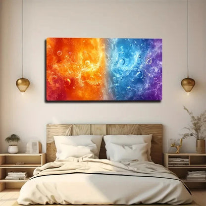 Deco Style Vibrant Orange Wall Art Canvas Office Home Room Framed 120x60cm