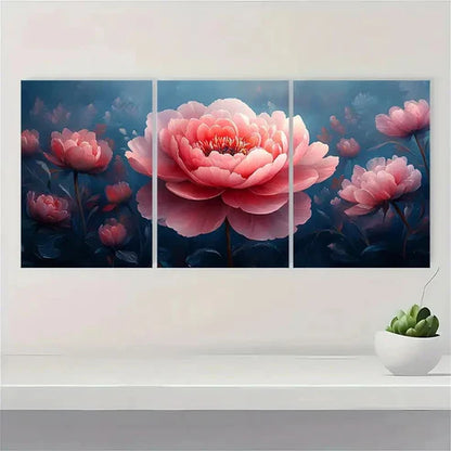 3pcs Large Floral Painting Prints DF Wall Art Set Canvas Unframed - High Quality Print 100% Australian Made Wall Canvas