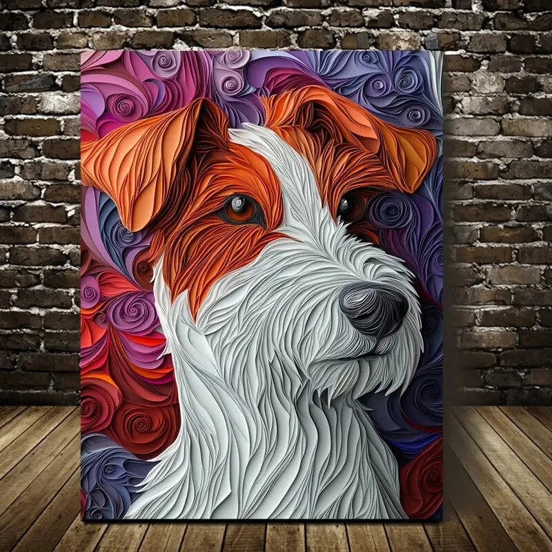 Wire Fox Terrier by Sheryl Wylie Painting  40x60cm Metal Print Ready to Hang - Bella Home Decor