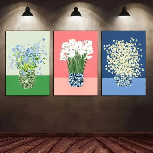 3pcs Beautiful Floral Contemporary Perfect Wall Art Canvas Unframed - High Quality Print 100% Australian Made Wall Canvas - Bella Home Decor