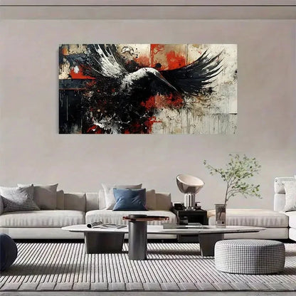 Abstract Bird Modern Minimalist Wall Art Canvas Office Home Room Framed 120x60cm