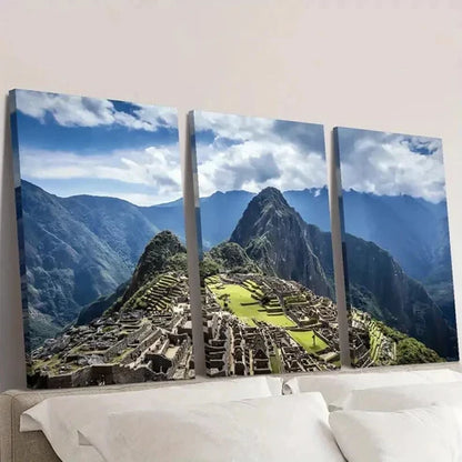 3pcs Historic Sanctuary of Machu Picchu Wall Art Set Canvas Unframed - High Quality Print 100% Australian Made Wall Canvas