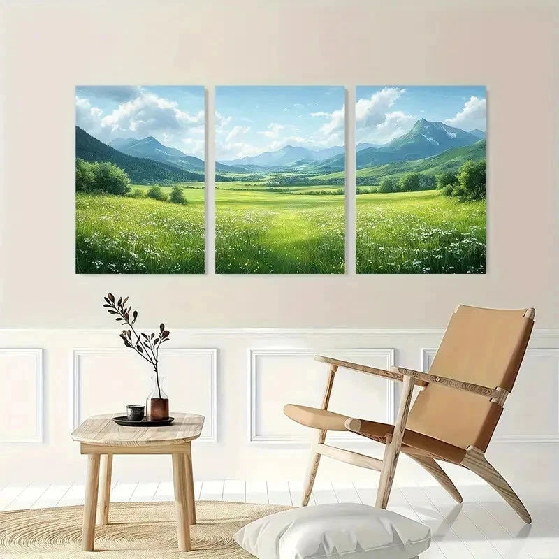 3pcs Wilderness Landscape Illustrations Perfect Wall Art Set Canvas Framed 50x70cm - High Quality Print 100% Australian Made Wall Canvas Ready to Hang