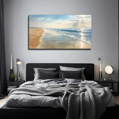Beautiful Coastline Nature Wall Art Canvas Office Home Room Framed 120x60cm