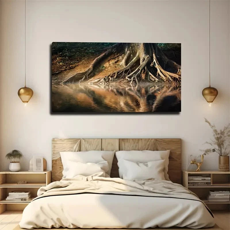 Roots Of Big Trees Wall Art Canvas Office Home Room Framed 120x60cm