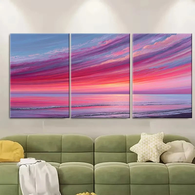 3pcs Colorful Sky Surrealist Oil Painting Wall Art Set Canvas Framed 40x60cm - High Quality Print 100% Australian Made Wall Canvas Ready to Hang - Bella Home Decor