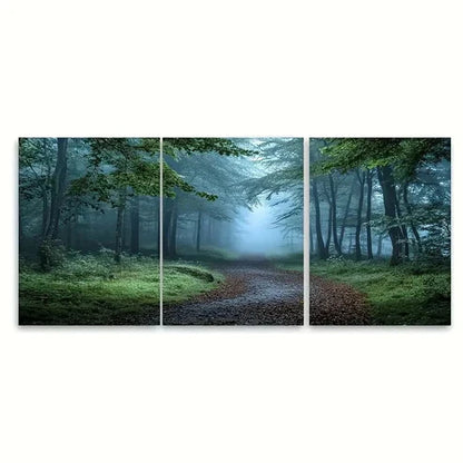 3pcs Enchanting Misty Woodland Canvas Wall Art Set Canvas Unframed - High Quality Print 100% Australian Made Wall Canvas - Bella Home Decor