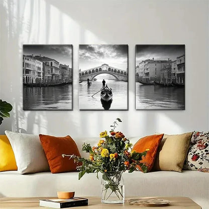 3pcs Venice Gondola Landscape Rialto Perfect Wall Art Canvas Unframed – High Quality Print 100% Australian Made Wall Canvas
