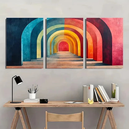 3pcs Arches Abstract Shape Dustin Way Wall Art Canvas Unframed - High Quality Print 100% Australian Made Wall Canvas - Bella Home Decor