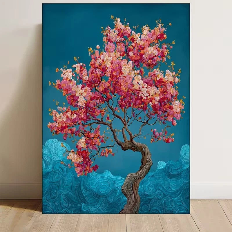 Surreal Cherry Blossom Tree 60x90cm Metal Print Ready to Hang