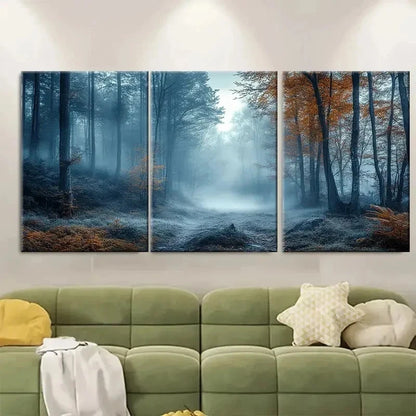 3pcs Woodland Mysterious Nature se Wall Art Set Canvas Framed 60x90cm - High Quality Print 100% Australian Made Wall Canvas Ready to Hang