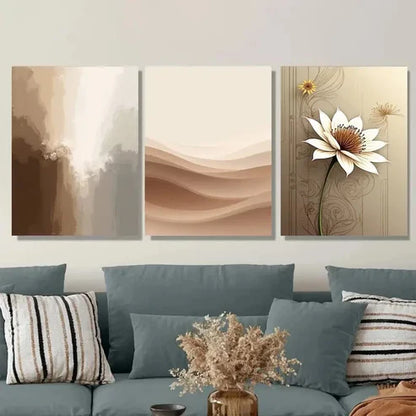 3pcs Luxury Modern Abstract Elegant Floral Canvas Unframed - High Quality Print 100% Australian Made Wall Canvas