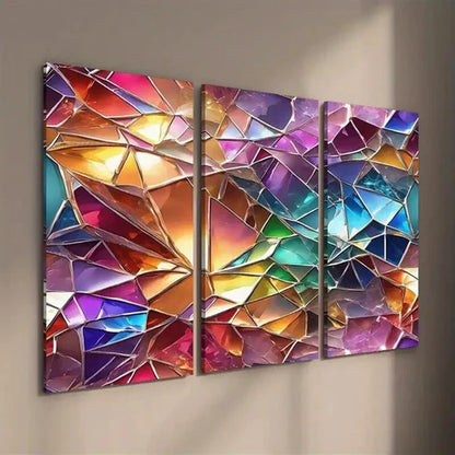 3pcs Abstract Geometric Shapes Creative Wall Art Set Canvas Unframed - High Quality Print 100% Australian Made Wall Canvas - Bella Home Decor