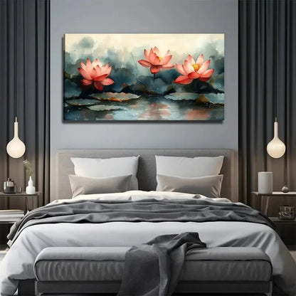 Beautiful For Lotus Flower Wall Art Canvas Office Home Room Framed 120x60cm