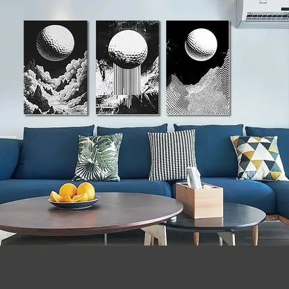 3pcs  Featuring Disco Ball Design Wall Art Set Canvas Framed 40x60cm - High Quality Print 100% Australian Made Wall Canvas Ready to Hang - Bella Home Decor