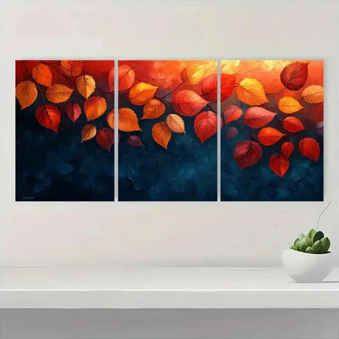3pcs Vibrant Autumn Scenery Giclee TR Wall Art Set Canvas Unframed - High Quality Print 100% Australian Made Wall Canvas - Bella Home Decor