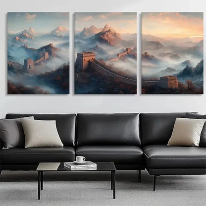 3pcs Sceni Great Wall of China Landscape Perfect Wall Art Canvas Unframed – High Quality Print 100% Australian Made Wall Canvas