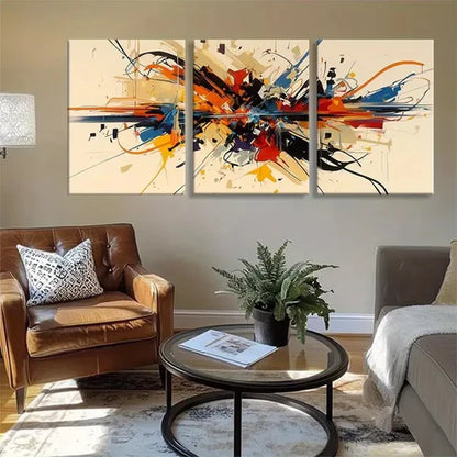 3pcs Explosion of Colors Abstract Perfect Wall Art Set Canvas Unframed - High Quality Print 100% Australian Made Wall Canvas