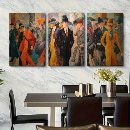 3pcs Berlin Street Scene Abstract PerfectWall Art Set Canvas Framed 60x90cm - High Quality Print 100% Australian Made Wall Canvas Ready to Hang - Bella Home Decor