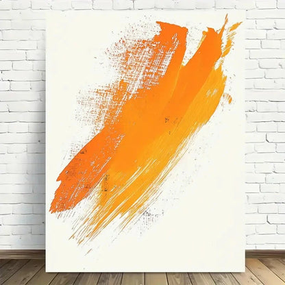 Beautiful Abstract Orange Brushstroke Painting 40x60cm Metal Print Ready to Hang - Bella Home Decor