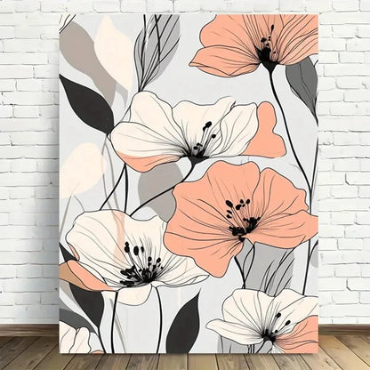 Beautiful Elegant Vintage Design in WhitePink 40x60cm Metal Print Ready to Hang - Bella Home Decor