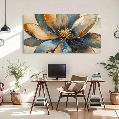 Contemporary Flower Classic Wall Art Canvas Office Home Room Framed 120x60cm