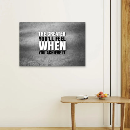 Monochromatic Workout Motivation Quote 5mm Plastic Poster Ready to Hang 90x60cm