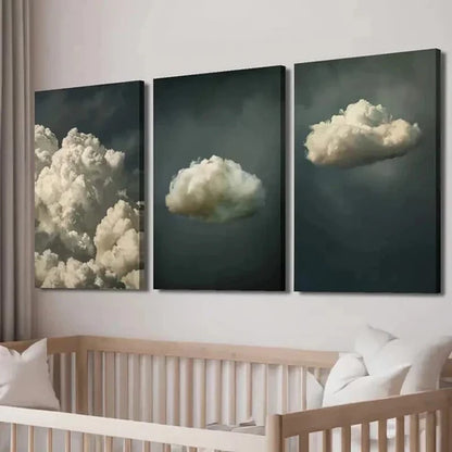 3pcs Serene Nature Cloud & Space Isolation Wall Art Canvas Unframed - High Quality Print 100% Australian Made Wall Canvas