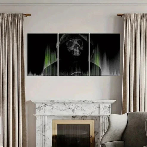 3pcs Video Games Hacking Code Modern Wall Art Set Canvas Unframed - High Quality Print 100% Australian Made Wall Canvas