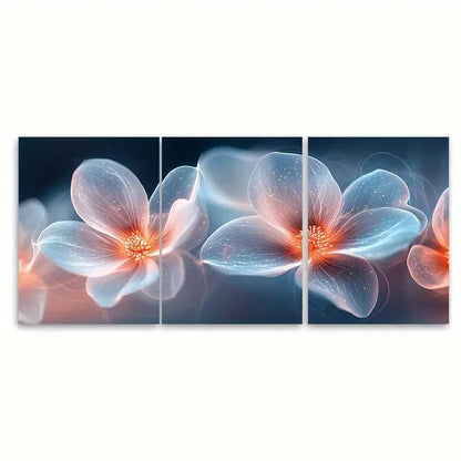 3pcs White Flower Petals Abstract R  Wall Art Set Canvas Framed 40x60cm - High Quality Print 100% Australian Made Wall Canvas Ready to Hang
