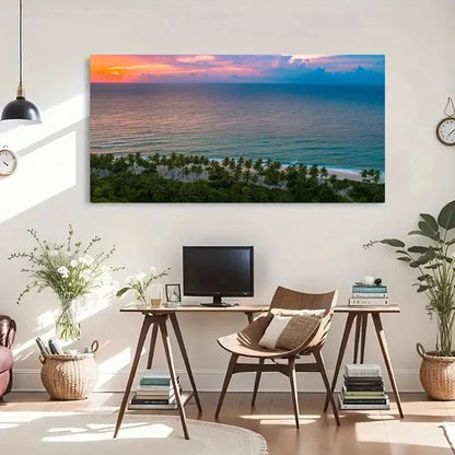 Tropical Beach Seaside Décor Wall Art Canvas Office Home Room Framed 120x60cm