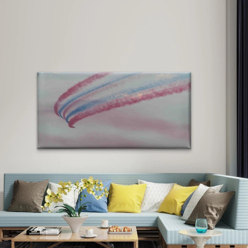 Close Up Of Airplane In Air Wall Art Canvas Office Home Room Framed 120x60cm - Bella Home Decor