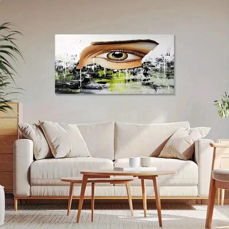 Abstract Mysterious Eye Design Wall Art Canvas Office Home Room Framed 120x60cm - Bella Home Decor