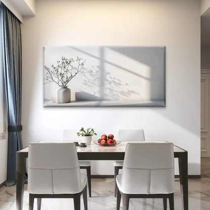 White Flower Vase On Table Wall Art Canvas Office Home Room Framed 120x60cm