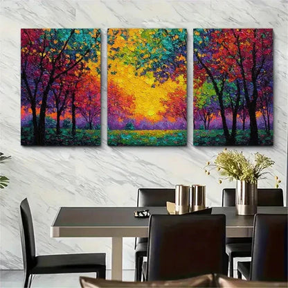 3pcs Impressionist Landscape Giclée Perfect Wall Art Set Canvas Framed 40x60cm - High Quality Print 100% Australian Made Wall Canvas Ready to Hang