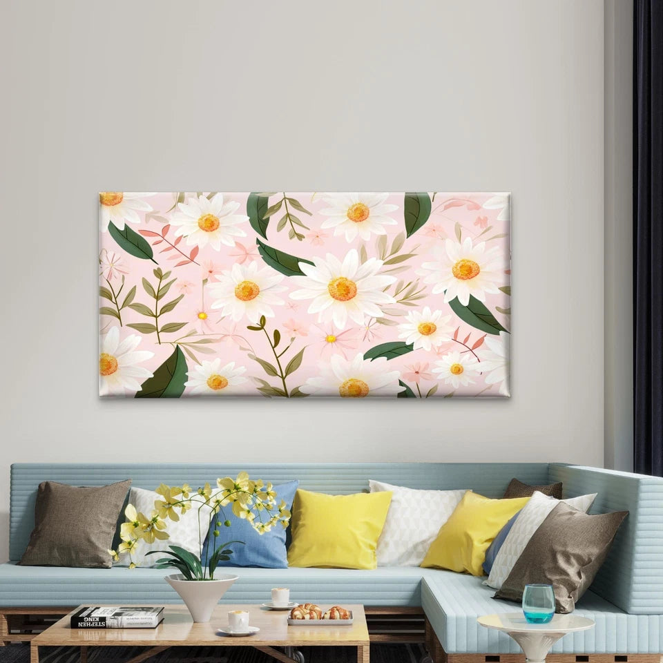 Botanical Watercolor Floral Wall Art Canvas Office Home Room Framed 120x60cm - Bella Home Decor