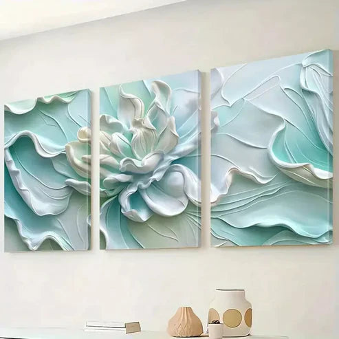 3pcs Modern Abstract Elegant Floral Pastel Tone Canvas Unframed - High Quality Print 100% Australian Made Wall Canvas