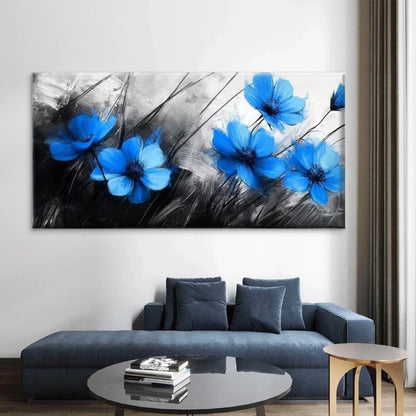 Petals & Brushstrokes Design Wall Art Canvas Office Home Room Framed 120x60cm