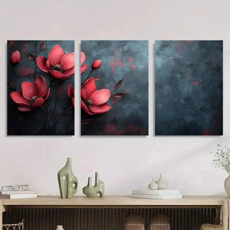 3pcs Flower Floral Botanical Minimalist Perfect Wall Art Set Canvas Framed 60x90cm - High Quality Print 100% Australian Made Wall Canvas Ready to Hang - Bella Home Decor