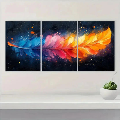 3pcs BAbstract Colorful Texture YU  Wall Art Set Canvas Framed 50x70cm - High Quality Print 100% Australian Made Wall Canvas Ready to Hang - Bella Home Decor