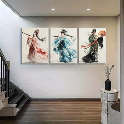 3pcs Traditional Women Elegant Flown Perfect Wall Art Set Canvas Unframed - High Quality Print 100% Australian Made Wall Canvas