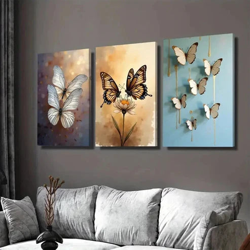 3pcs Dog Portraits & Dandelion Animals Wall Art Set Canvas Unframed - High Quality Print 100% Australian Made Wall Canvas - Bella Home Decor